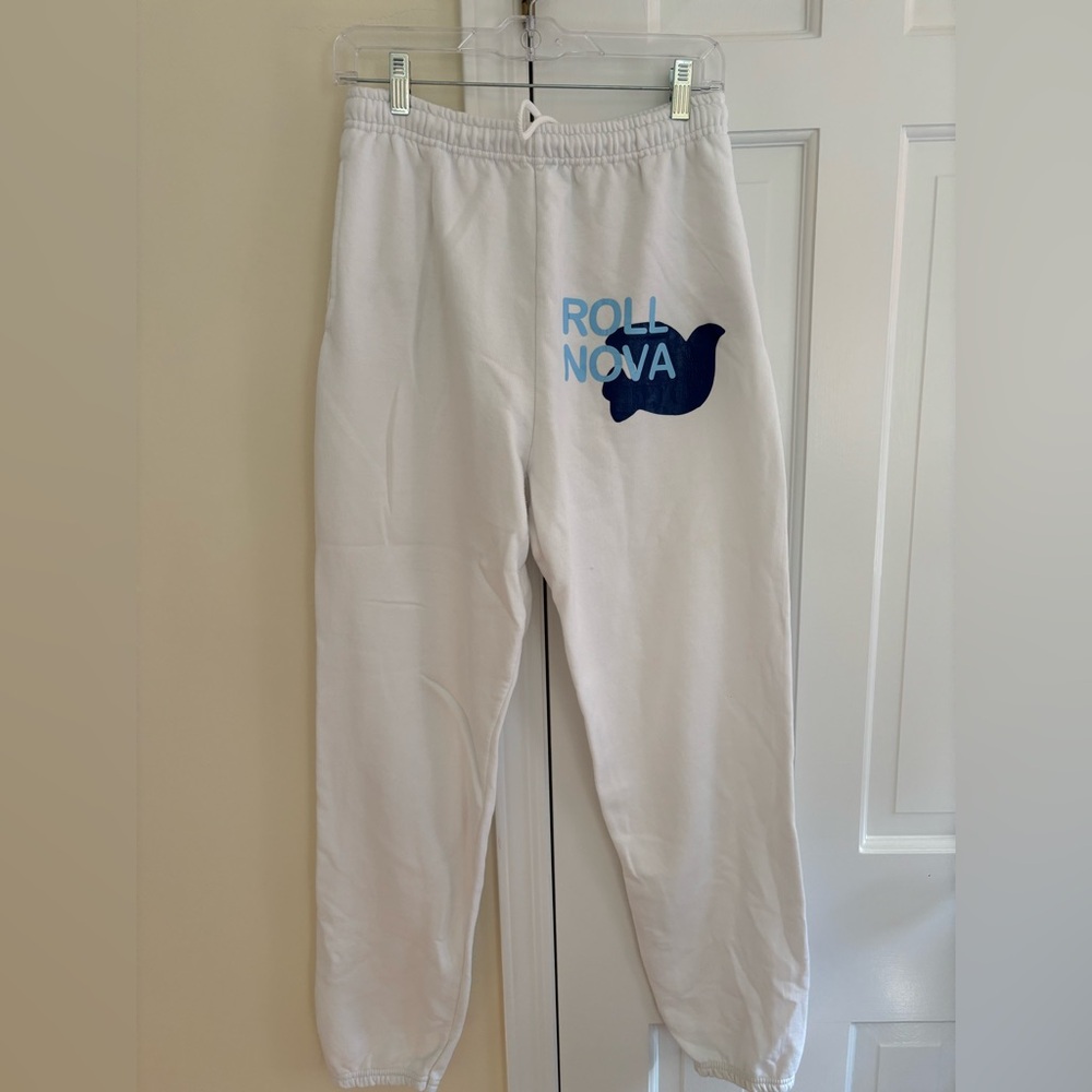 Women’s Villanova White Sweatpants with Blue Graphic like New